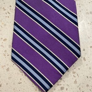 IZod purple and blue striped silk tie